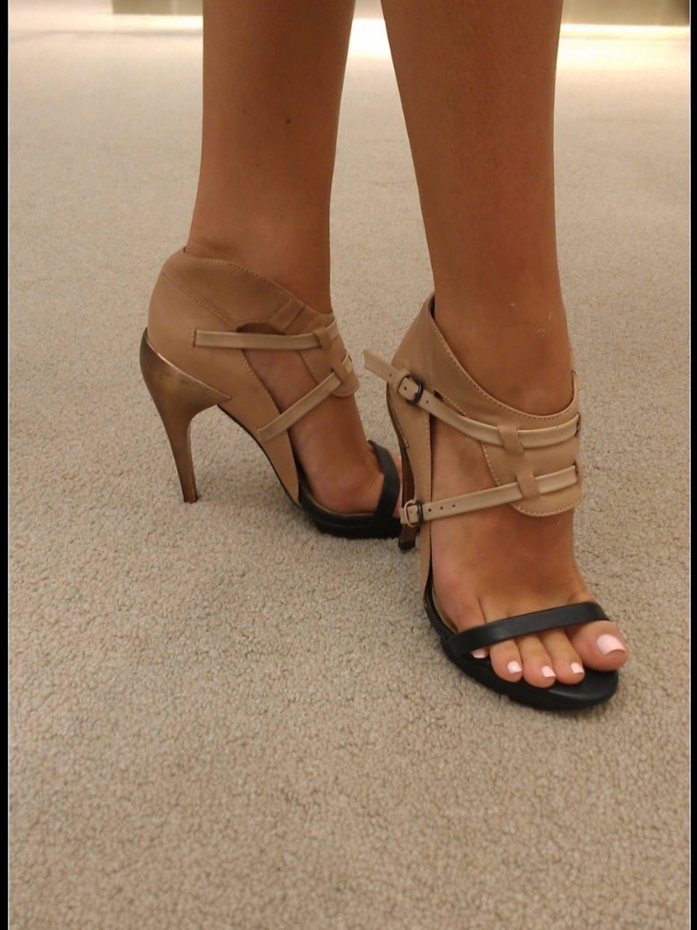 AllSaints Spitalfields Jacks Place high-heel sandals leather & metallic stiletto - Picture 1 of 14